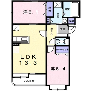 ボンズベルク【2階】の間取り