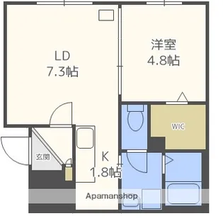 ルプリーズ澄川【1階】の間取り