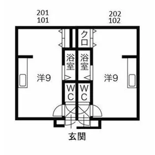 ヴィラオーツ19【201号室】の間取り