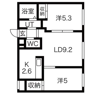 コンフォール平岸【1階】の間取り