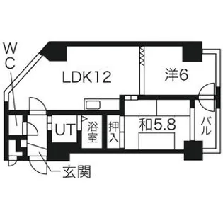 日興パレス東札幌【10階】の間取り