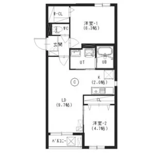 グランスター16【2階】の間取り