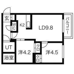 フォルトゥーナ学園前【4階】の間取り