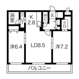 コーポ八千代天神山【2階】の間取り