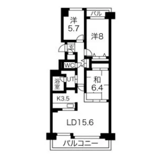 リーベンデール月寒中央【13階】の間取り