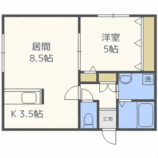 ロージー月寒東【3階】の間取り