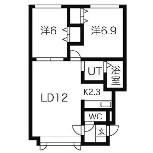 アファームド南平岸【1階】の間取り