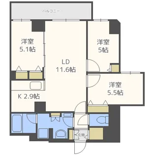 プランドール福住【2階】の間取り