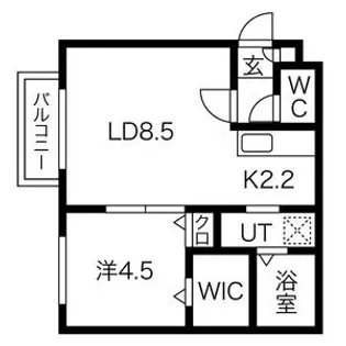 1LDKの間取り画像