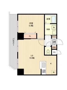 アーバンフラッツ豊平1条【0510号室】の間取り