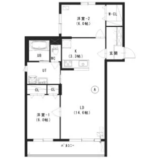 バンビーノ月寒西【3階】の間取り
