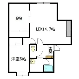 中のマンションA【0012号室】の間取り