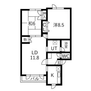 グリーンシャルマンE【102号室】の間取り