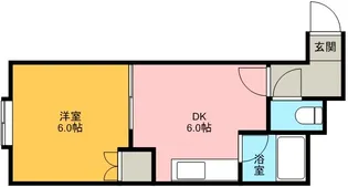 アーバンコート中の島A棟【202号室】の間取り