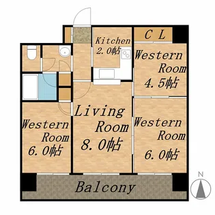 平岸2ー10ビル【902号室】の間取り