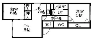 ウィスタリア北郷【4階】の間取り