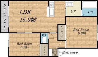 ファミーユエザンスⅠ【2階】の間取り