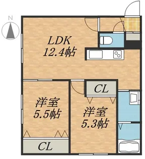 ラ・レーヴィア【3階】の間取り