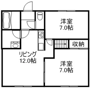 北海道札幌市手稲区富丘四条4丁目【アパート】の間取り