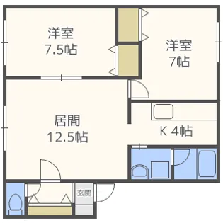 クリスタル510Ⅱ【102号室】の間取り