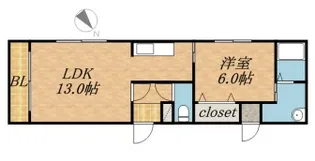 クラリス豊平V【2階】の間取り