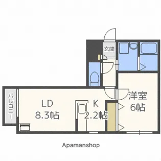 北海道札幌市豊平区美園九条2丁目【マンション】の間取り