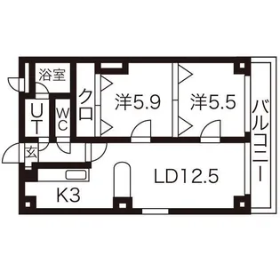 サントアリオデ平岸【406号室】の間取り