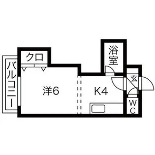 1DKの間取り画像