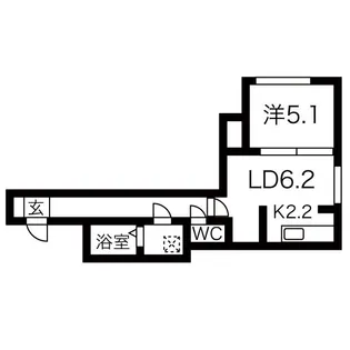 1LDKの間取り画像