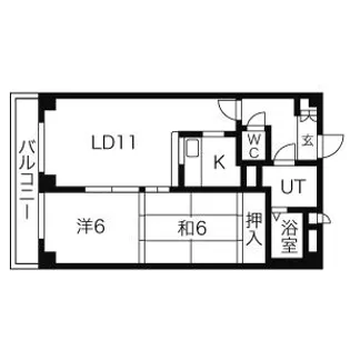 シンシア平岸【6階】の間取り