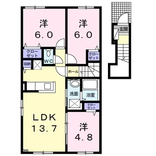 プープリエ【2階】の間取り