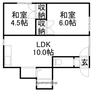 北海道札幌市北区新琴似十二条12丁目【アパート】の間取り
