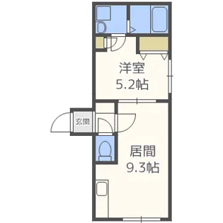 ヴェスタ平岸【403号室】の間取り