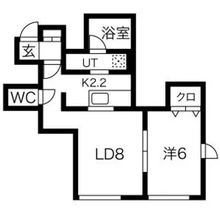 モンレーヴV【206号室】の間取り