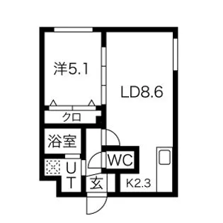 パインハート中の島【1階】の間取り