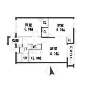 グランメール平岸48【2階】の間取り