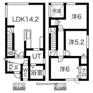 北海道札幌市手稲区稲穂一条2丁目【一戸建】の間取り