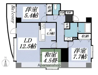 エクセルシオール麻生Ⅱ【5階】の間取り