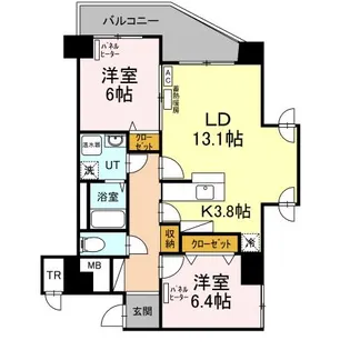 ヴィラ福住【4階】の間取り