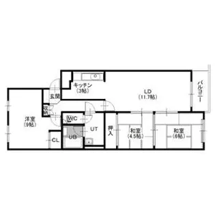 チュリス山鼻南A棟 504【504号室】の間取り