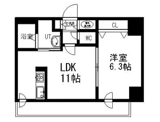 フローラ中の島【6階】の間取り