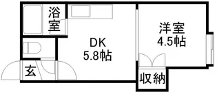アーバンコート中の島A棟【103号室】の間取り