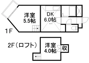 シャトー中の島【00402号室】の間取り