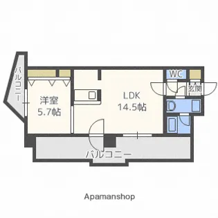 パークヒル厚別【607号室】の間取り