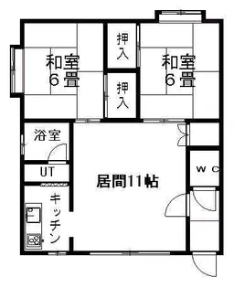 コ−ポしずかB【2階】の間取り