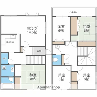 コーポしずかD【1号室】の間取り