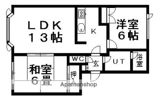 コーポウエスト【D号室】の間取り