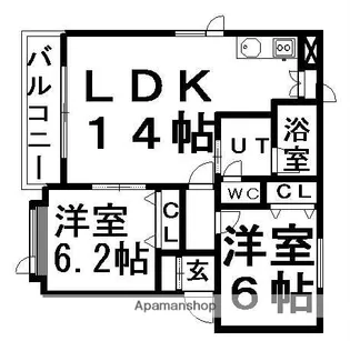 サウスフェアリー【101号室】の間取り