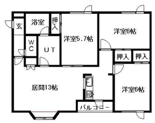 森林ハイツ【102号室】の間取り