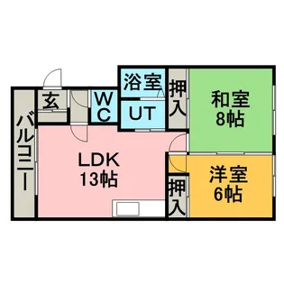 グリーンヴィラ北広島【D号室】の間取り